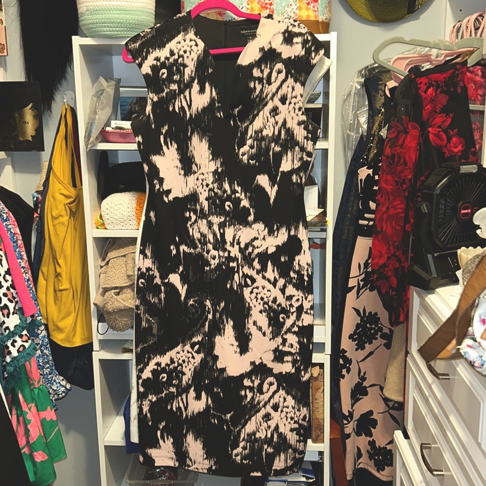 Connected Apparel Formal Dress blush pink and black